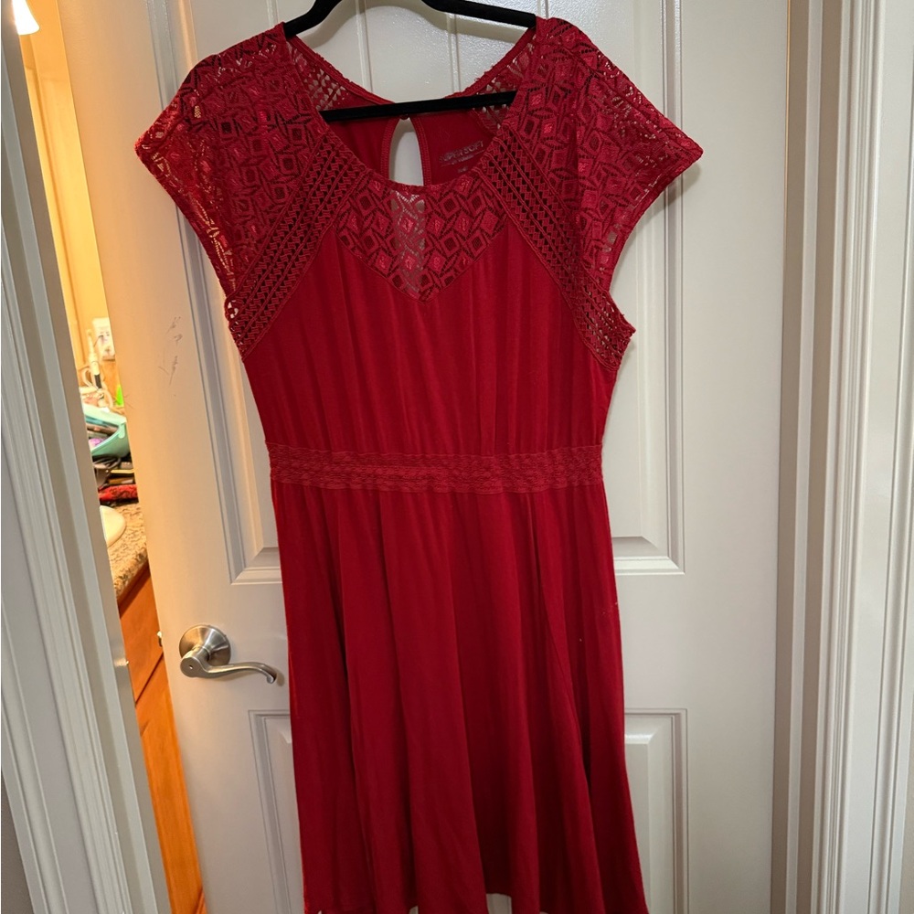 Torrid Red A-Line Midi Dress for Weddings